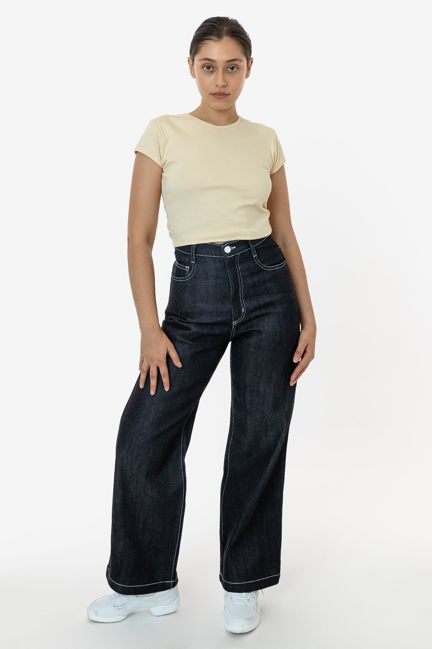 Dark Indigo High-Waist Wide Leg Jeans