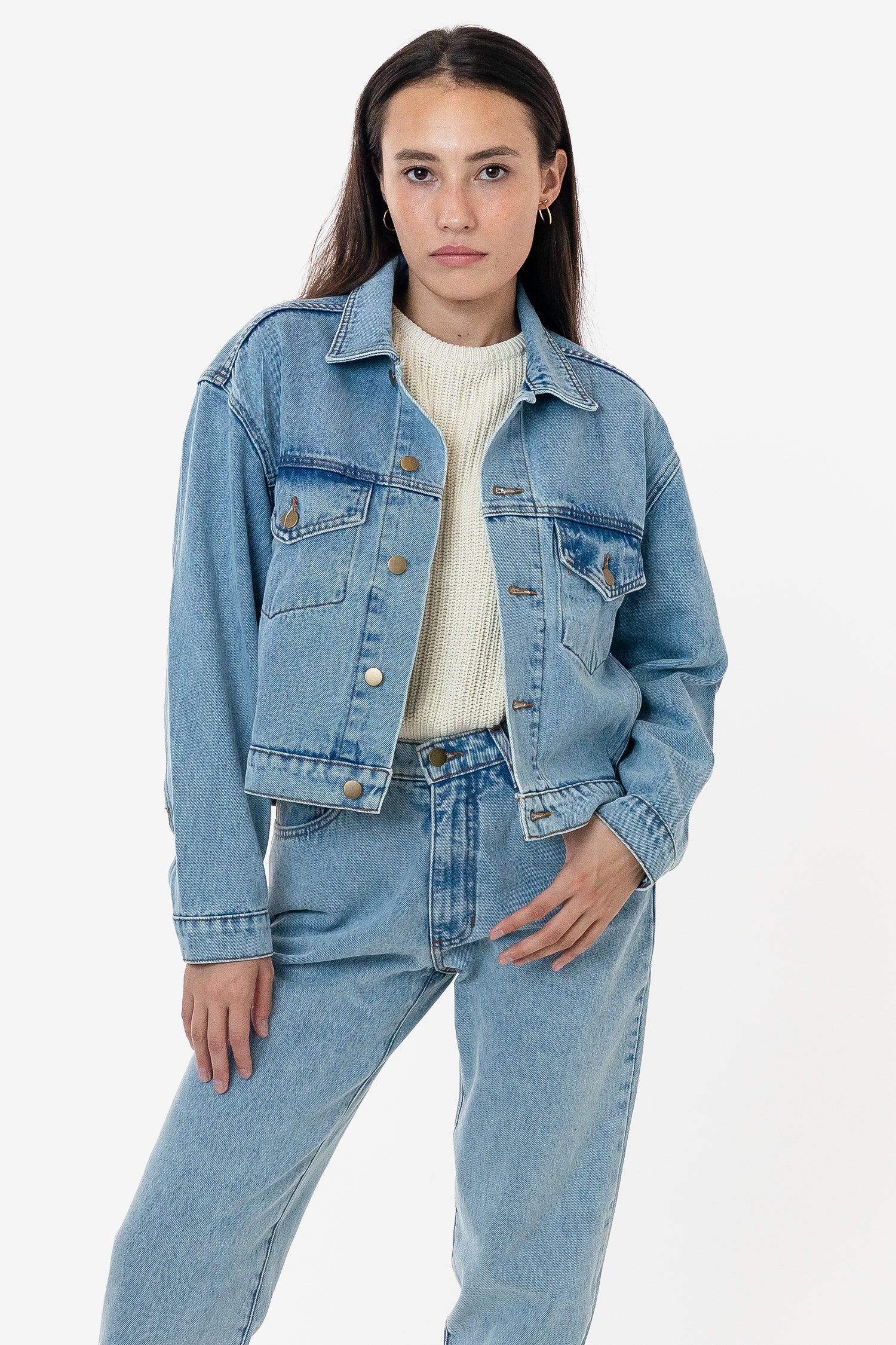 Denim Cropped Jacket - RDNW03 Style