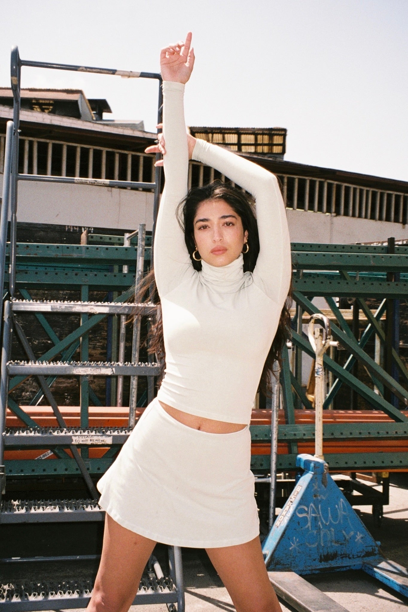 Cotton Spandex Dye Turtleneck Top