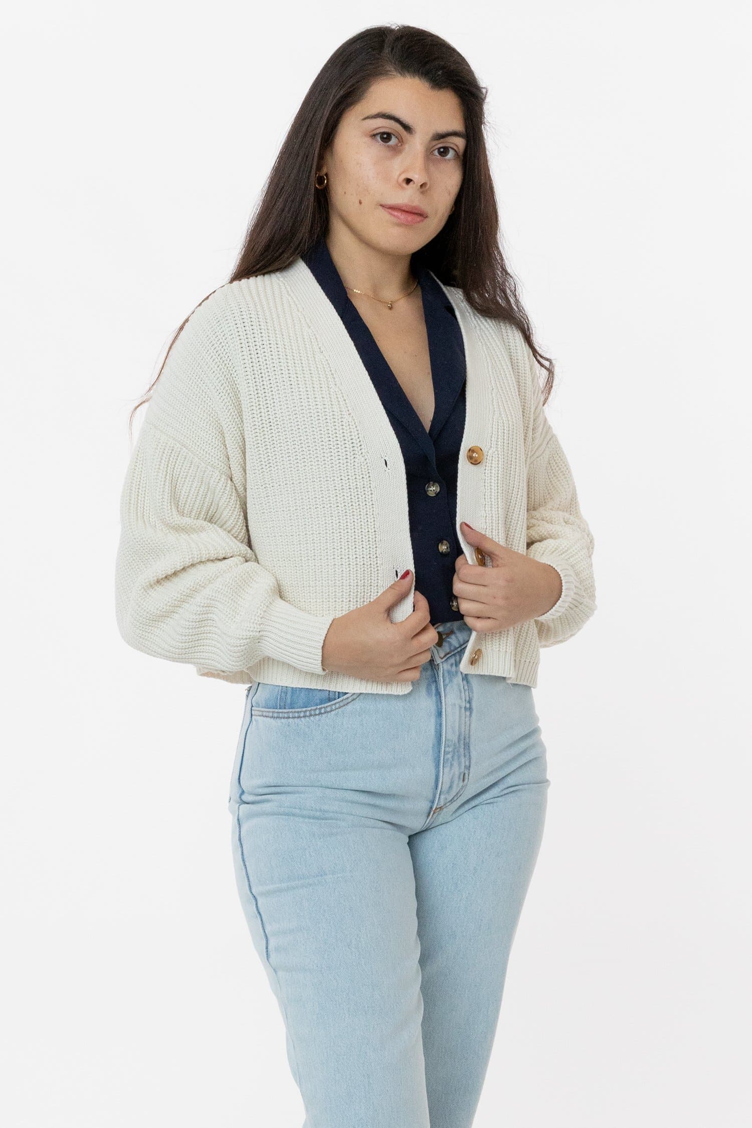 Fisherman Cropped Cardigan for Women