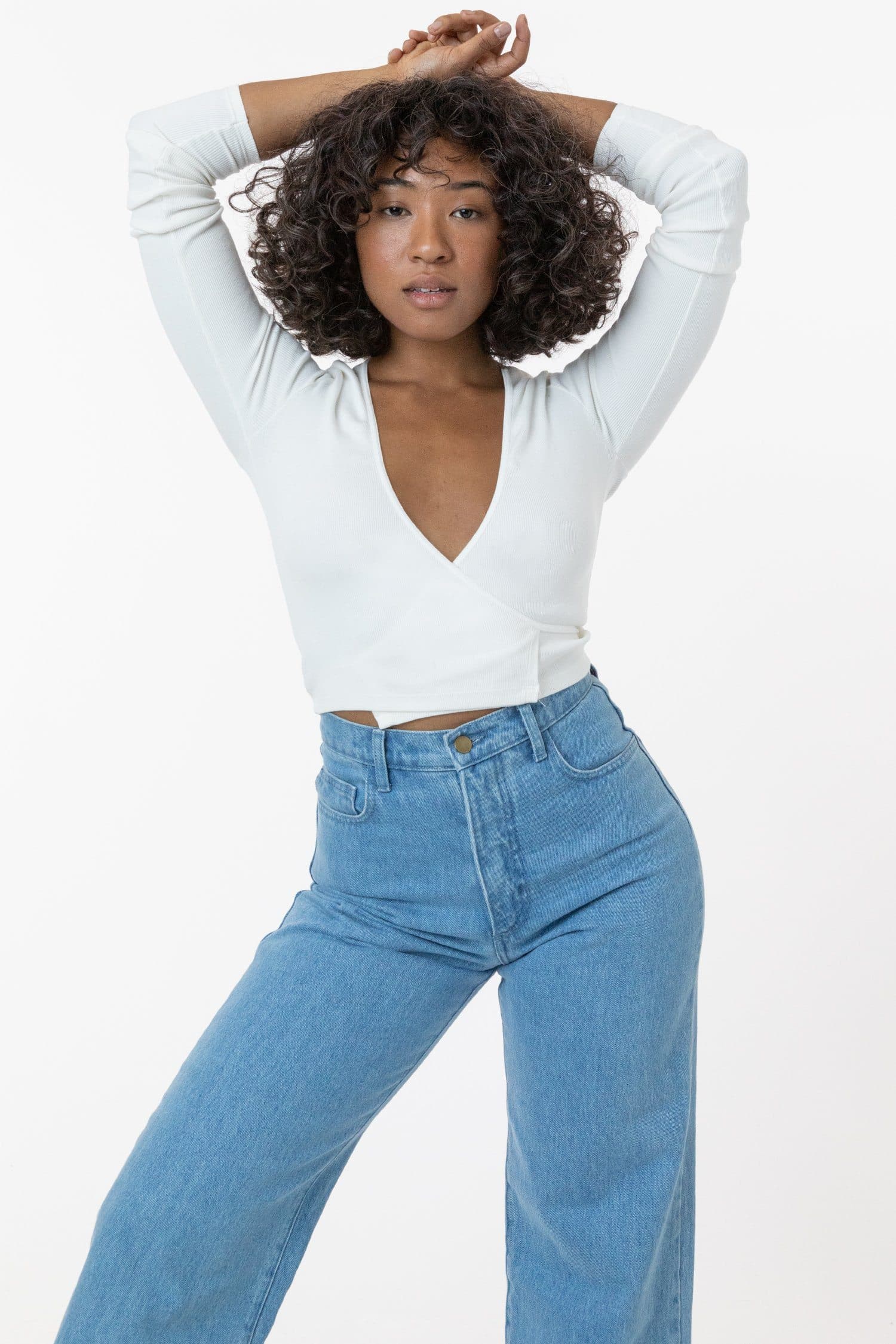 3373GD Ribbed Wrap Top - Heavy 2x1 Knit