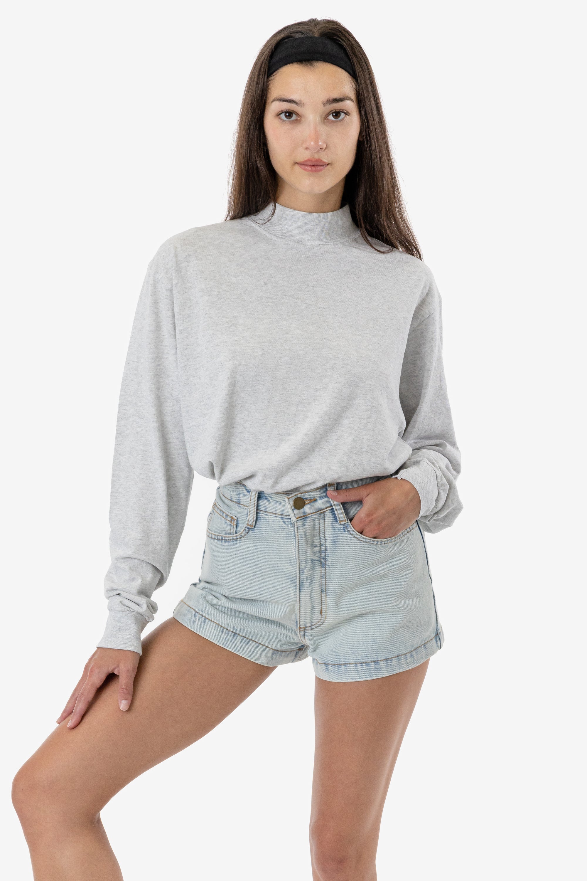 Unisex Oversized Mockneck Long Sleeve Tee