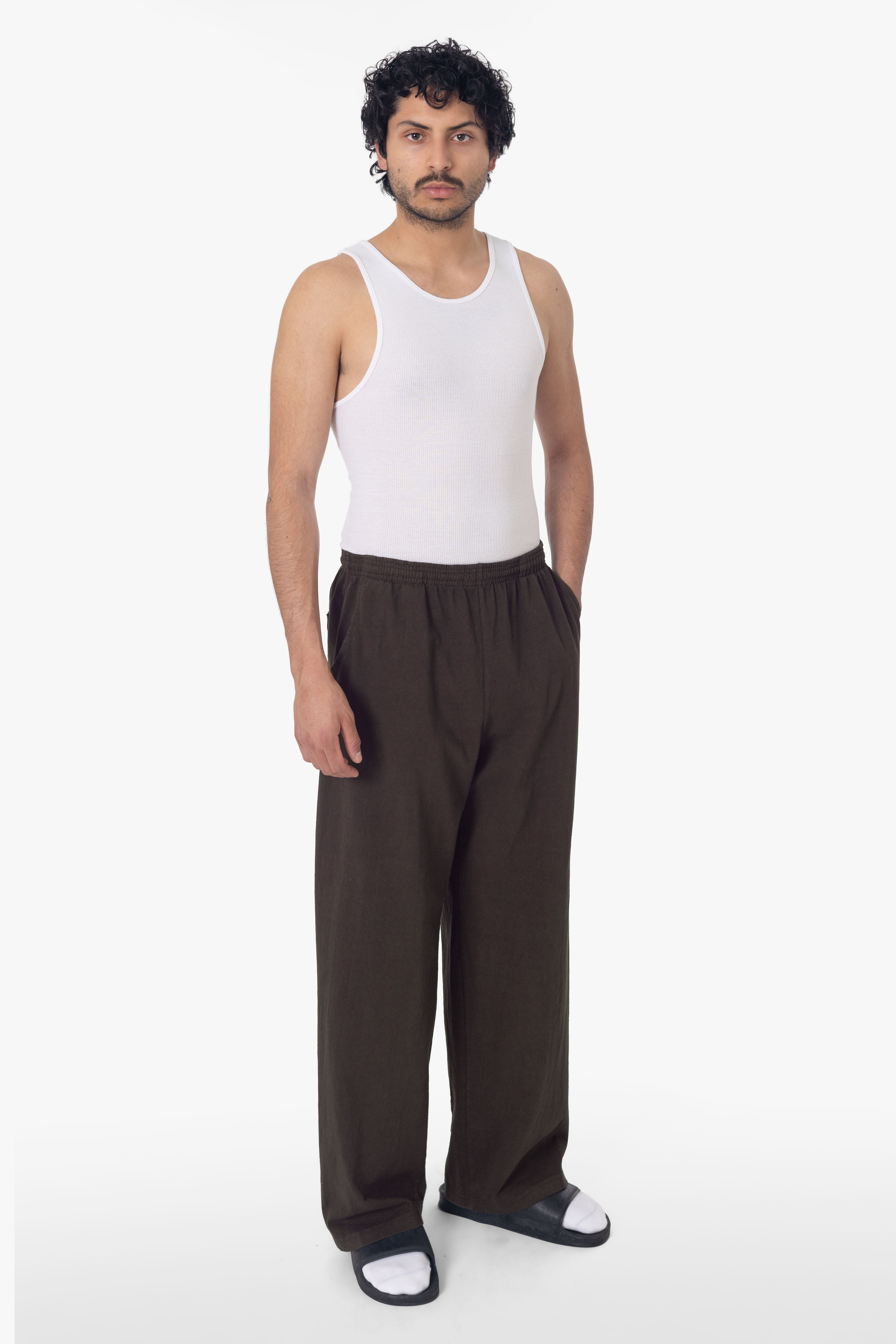 Men's Wide-Leg Jersey Casual Pants - Heavyweight