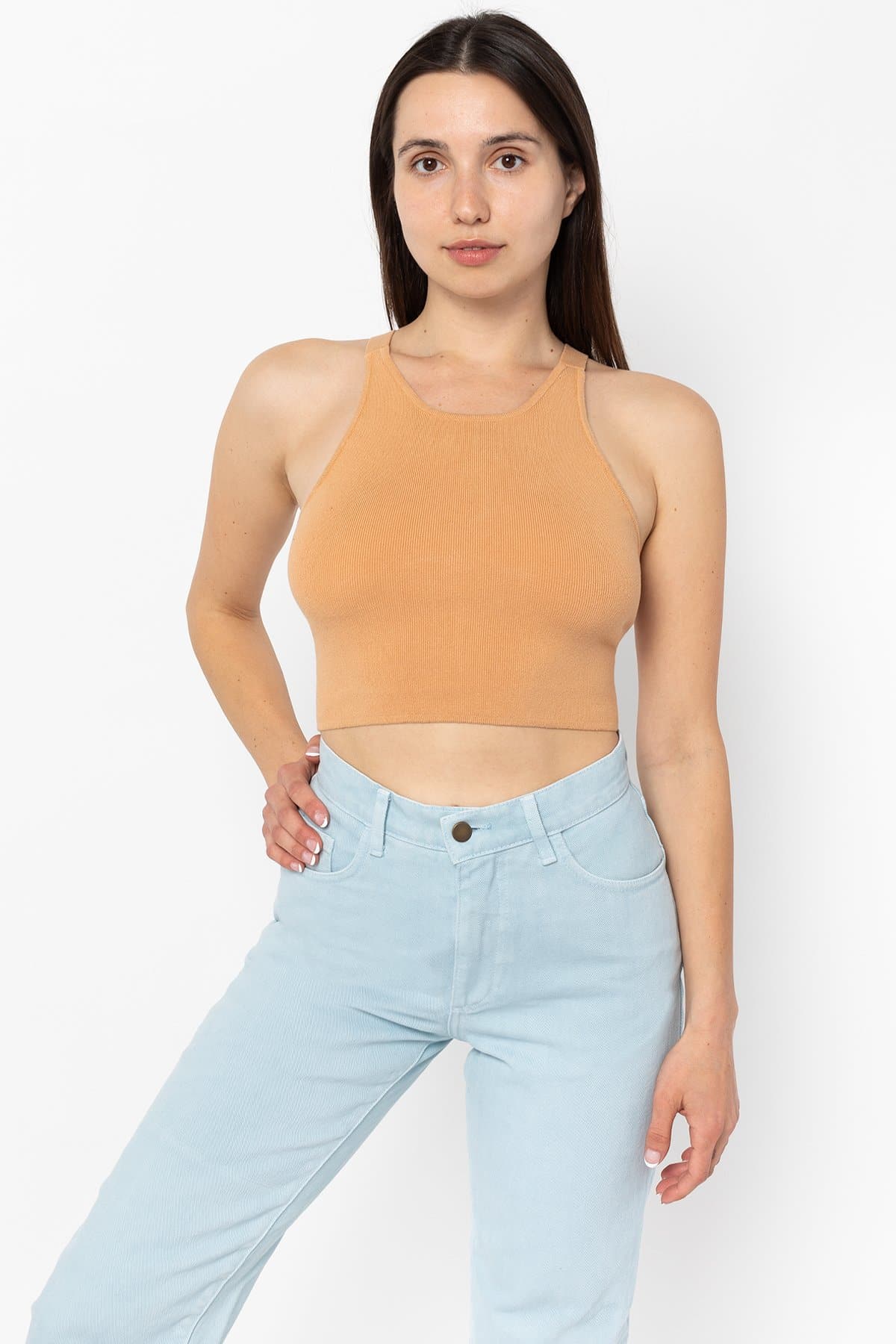 V-Neck Knit Top with Strap Detail
