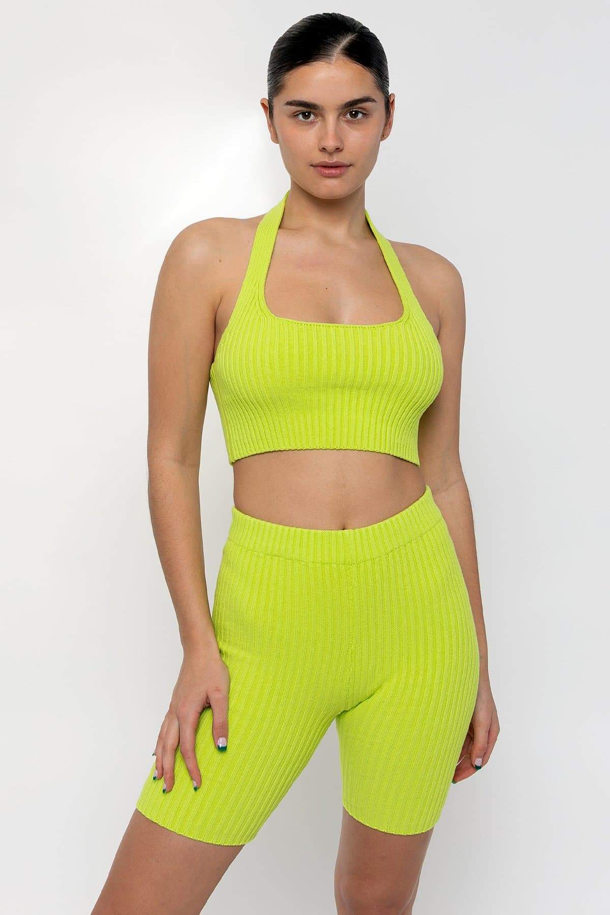 RFK51 Ribbed Knit Halter Top – Ultra Heavyweight