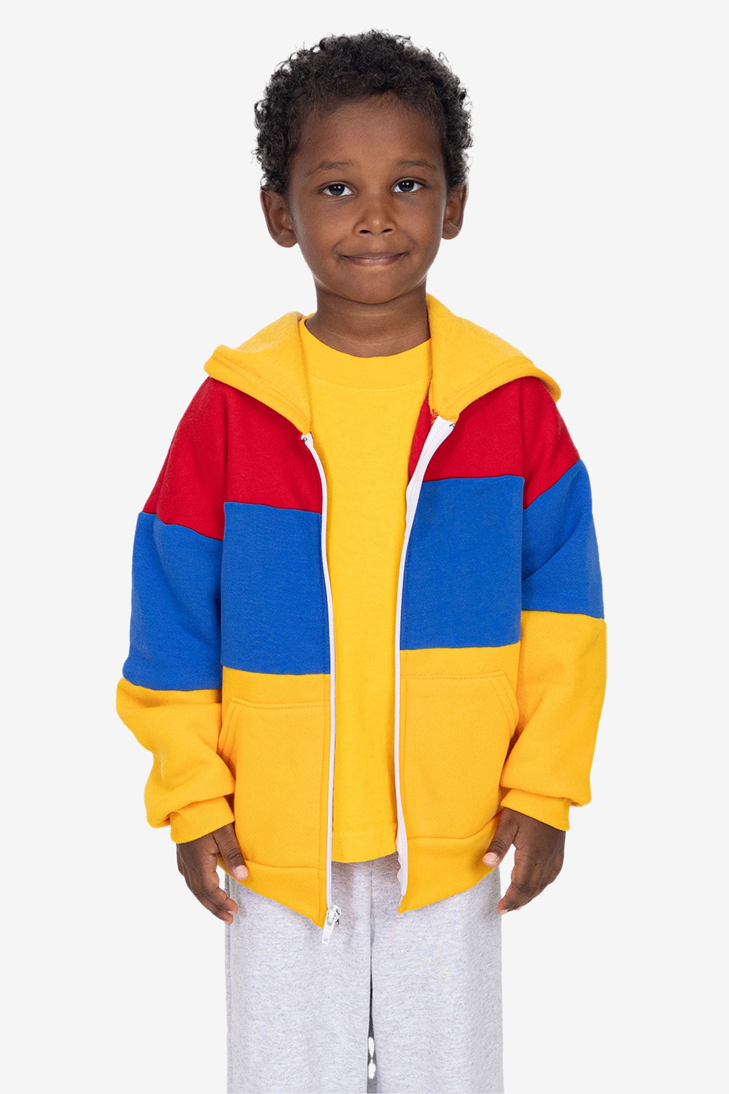 Kids' Color Block Fleece Zip Hoodie