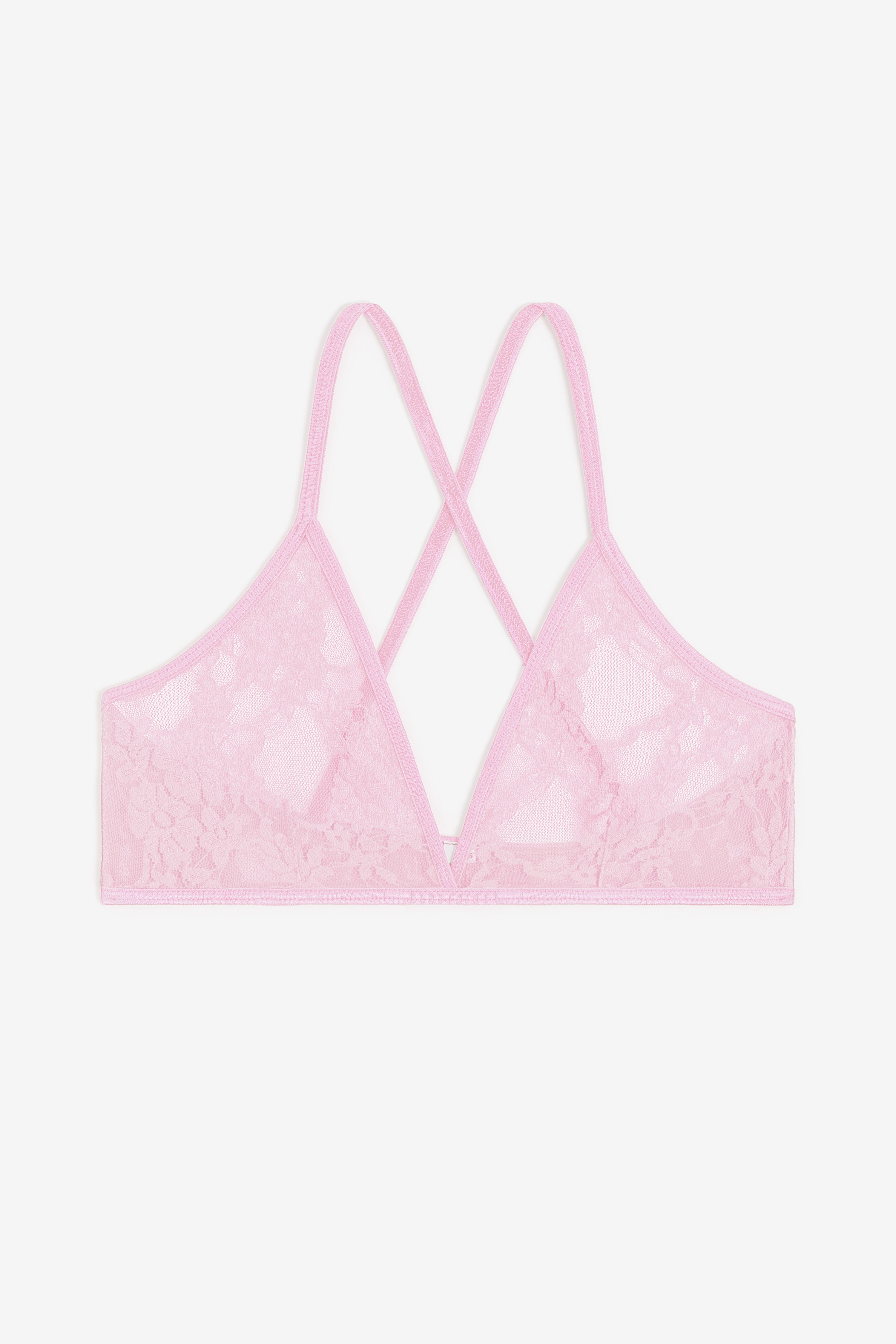 Floral Lace Crossback Bra - FNS92