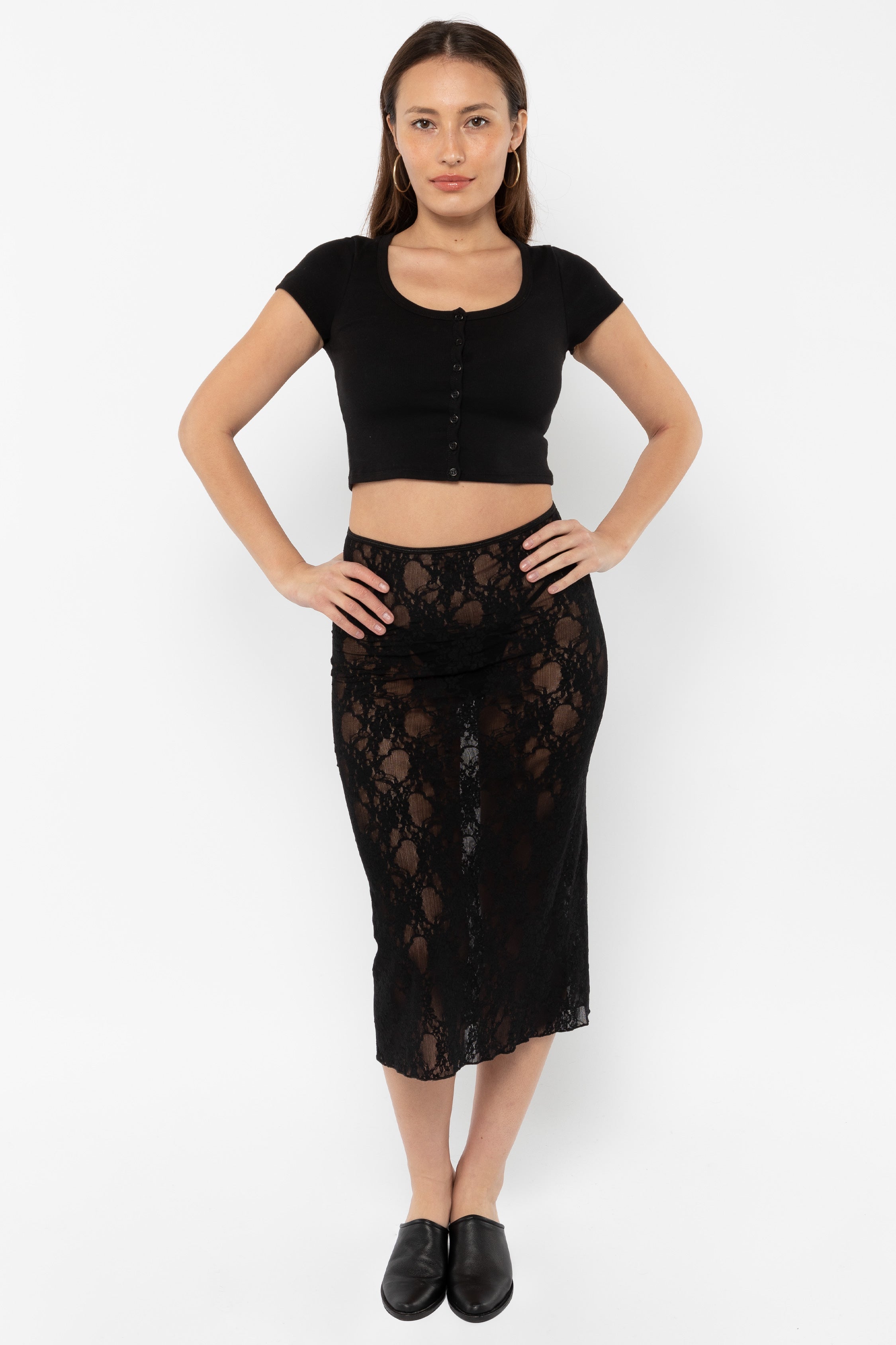 Floral Lace Pencil Skirt - FNS301