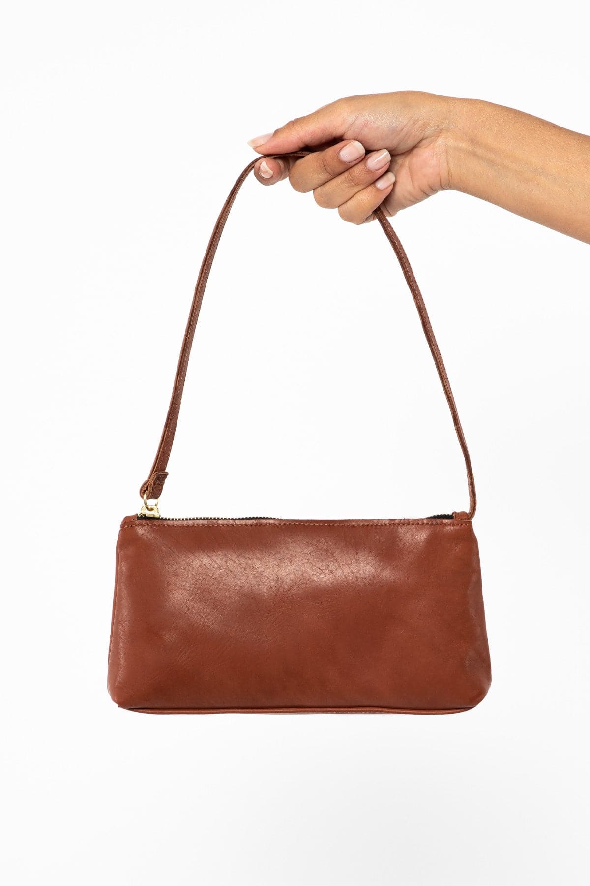 Stylish Leather Zip Pochette for Essentials