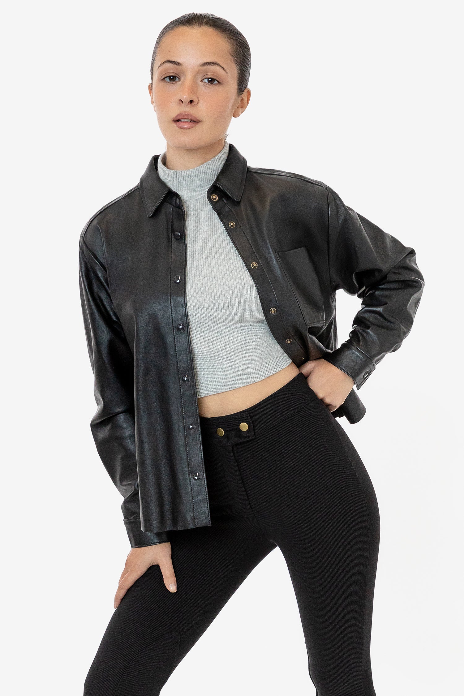 Men's Leather Button-Up Shirt – RLH3027