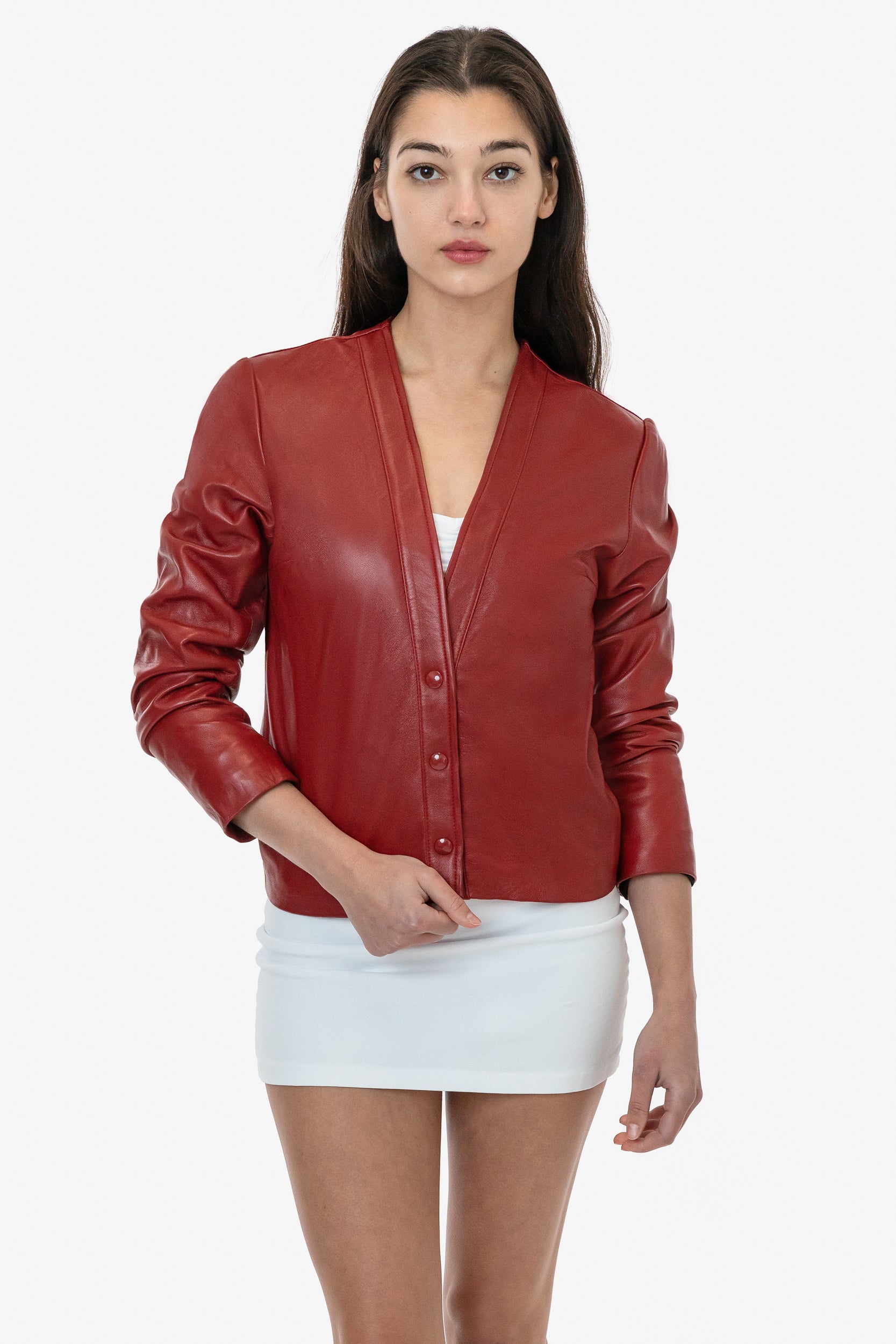 RLH3000 Slim Leather Blazer – Collarless Design