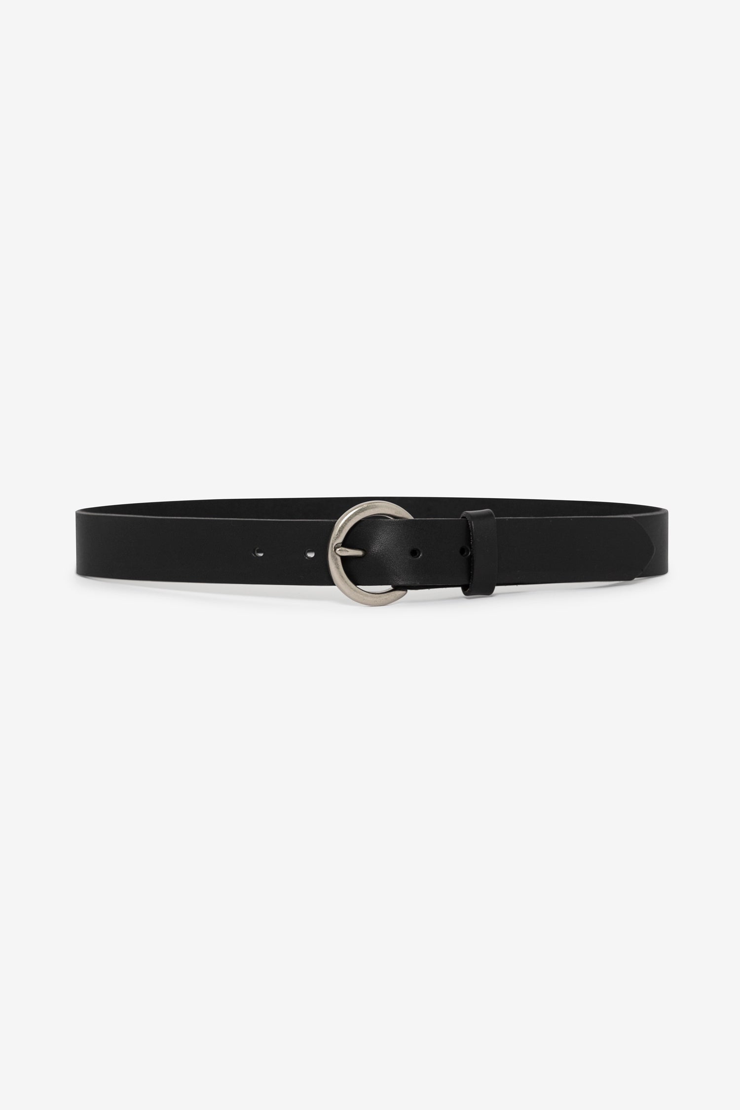 Classic Unisex Leather Belt with Round Buckle