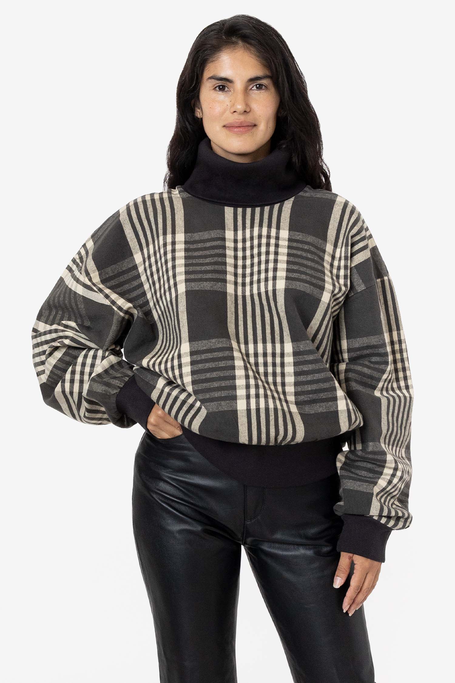 Men's Heavy Cotton Flannel Turtleneck Sweater