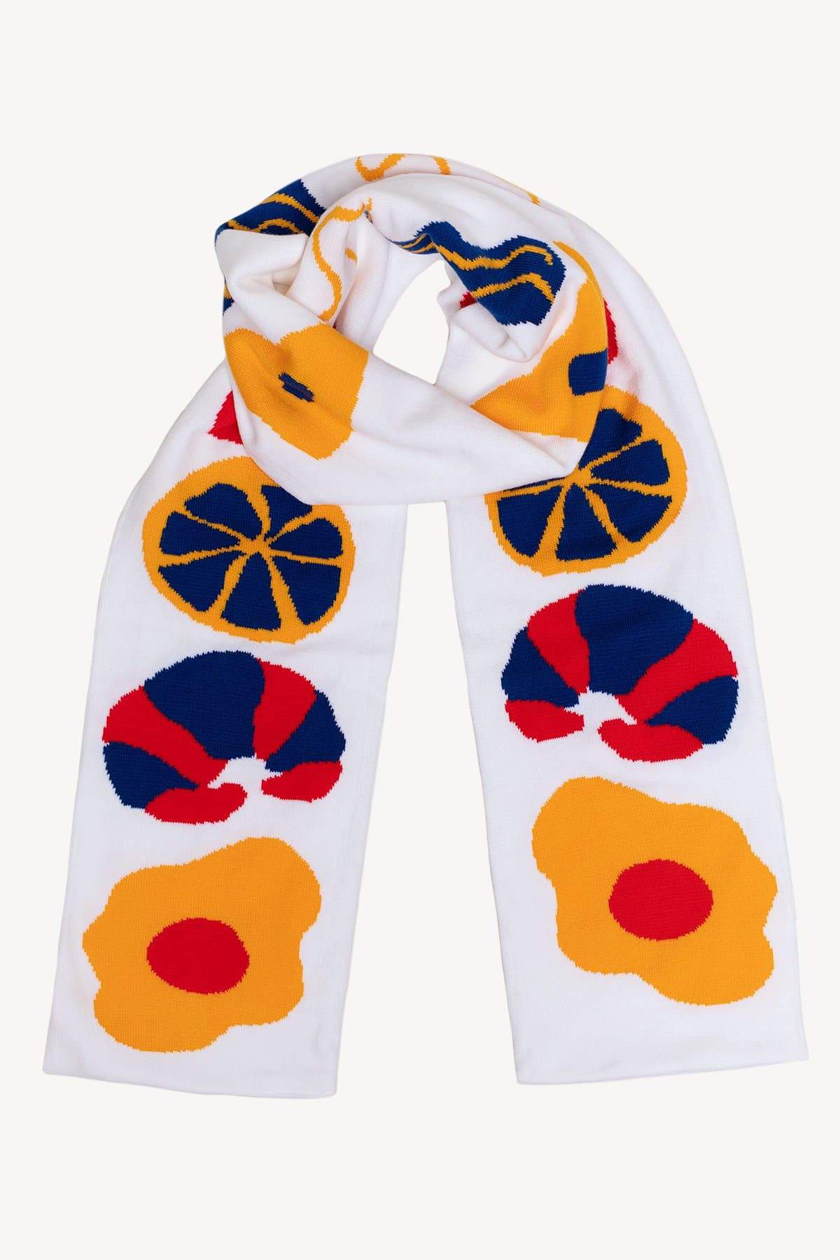 JQSCARF14 Breakfast-Themed Silk Scarf