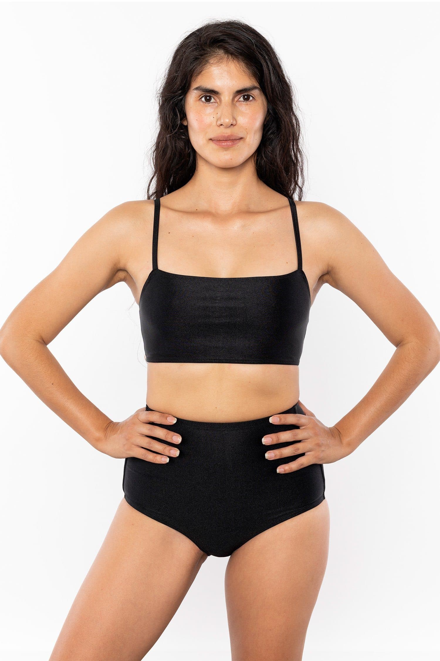 Monochromatic Minimalist Crop Swim Top by RNT075