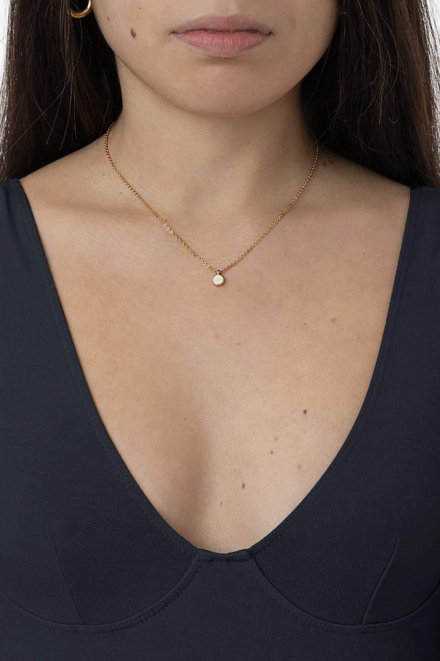 5.5mm Enamel Stud Necklace – Elegant & Durable