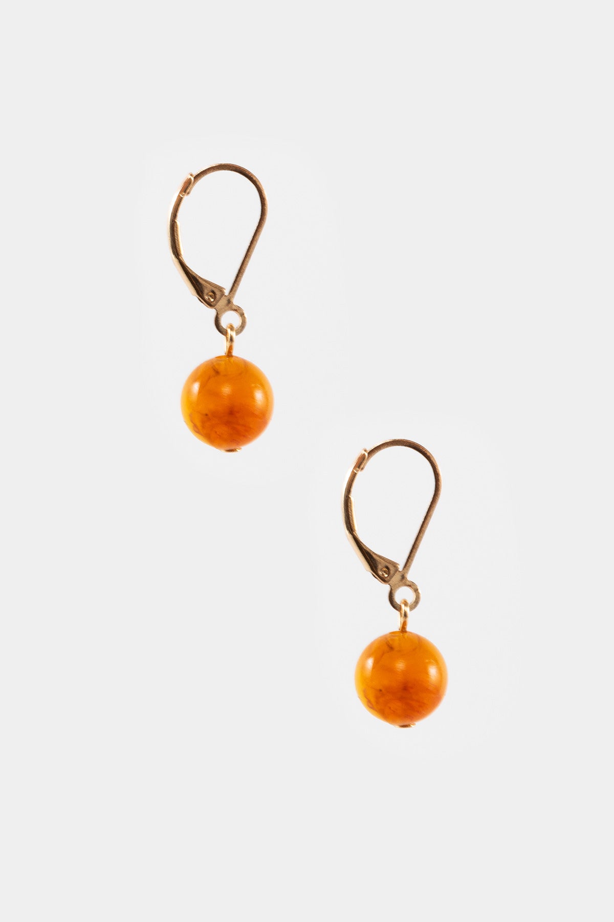 10mm Round Lucite Drop Earrings – Lightweight & Stylish