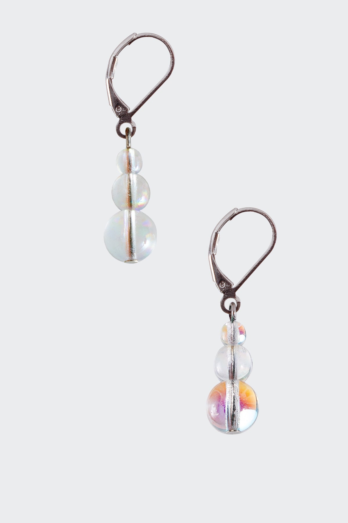 Iridescent Glass Drop Earrings by JWLIGD