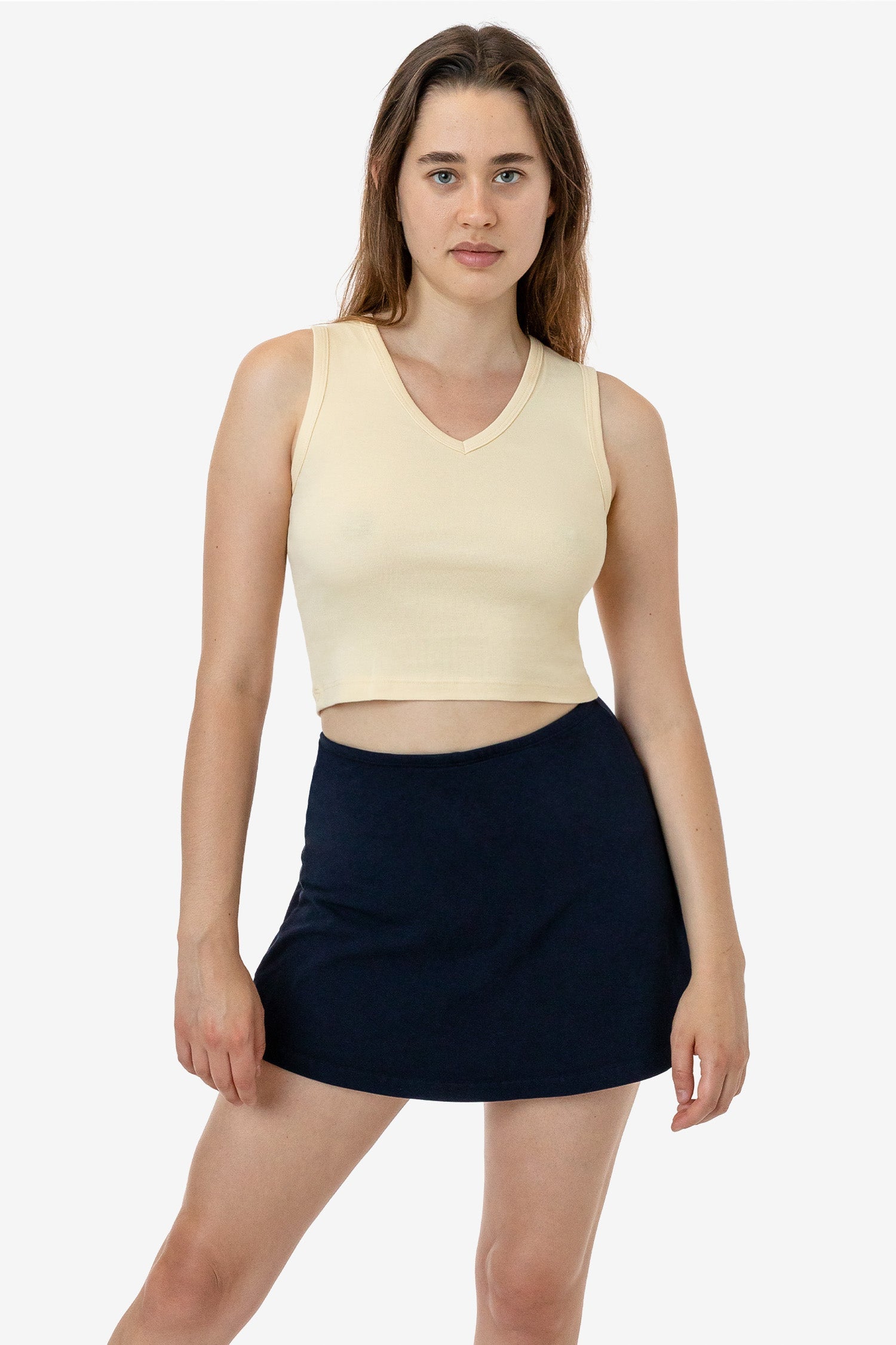 Baby Rib V-Neck Crop Tank for Women