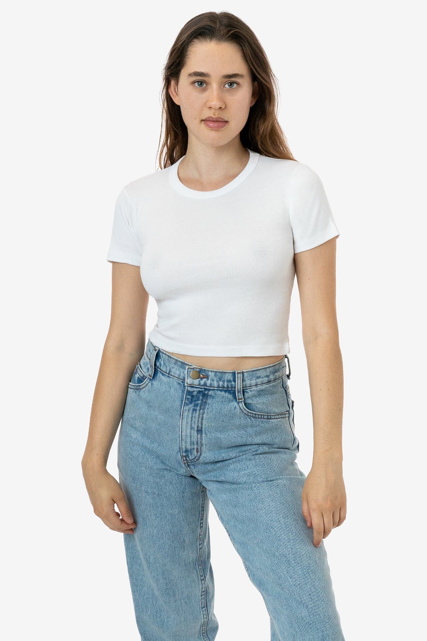 Baby Rib Crop Tee - Soft Short Sleeve Top