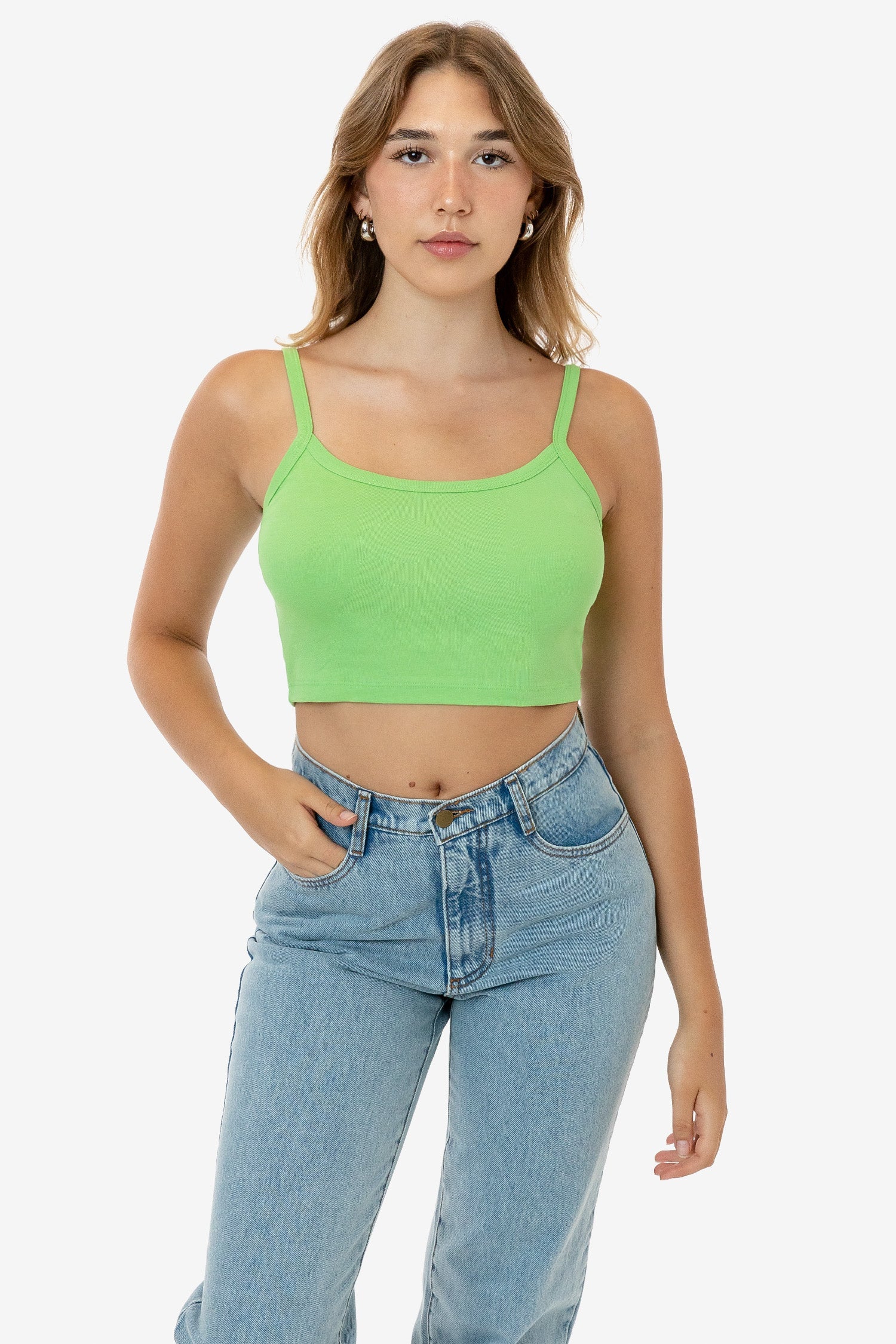 Baby Rib Spaghetti Strap Crop Top