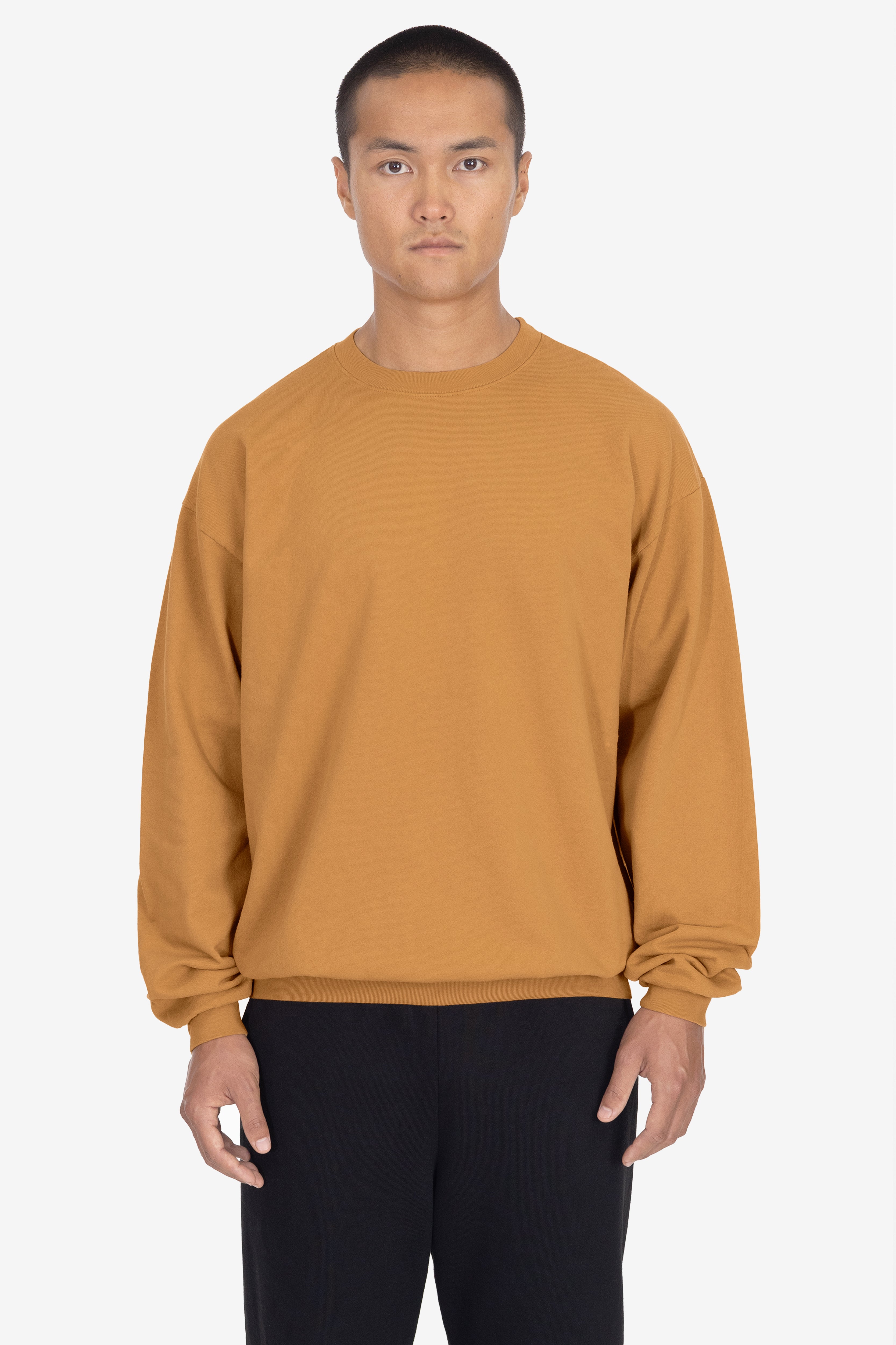 French Terry Pullover Sweatshirt - Long Sleeve Garment Dye
