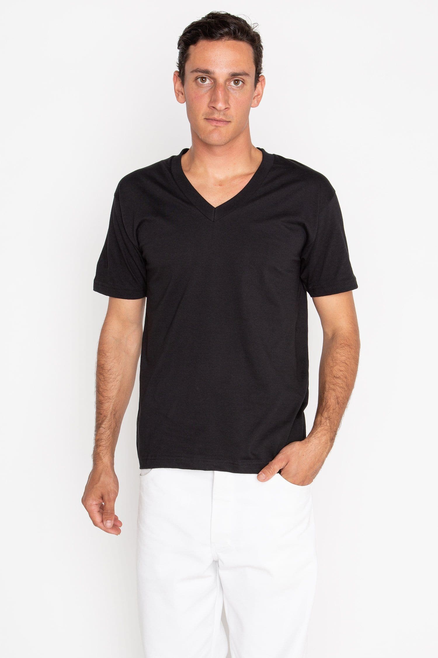 Fine Jersey V-Neck Tee for Men