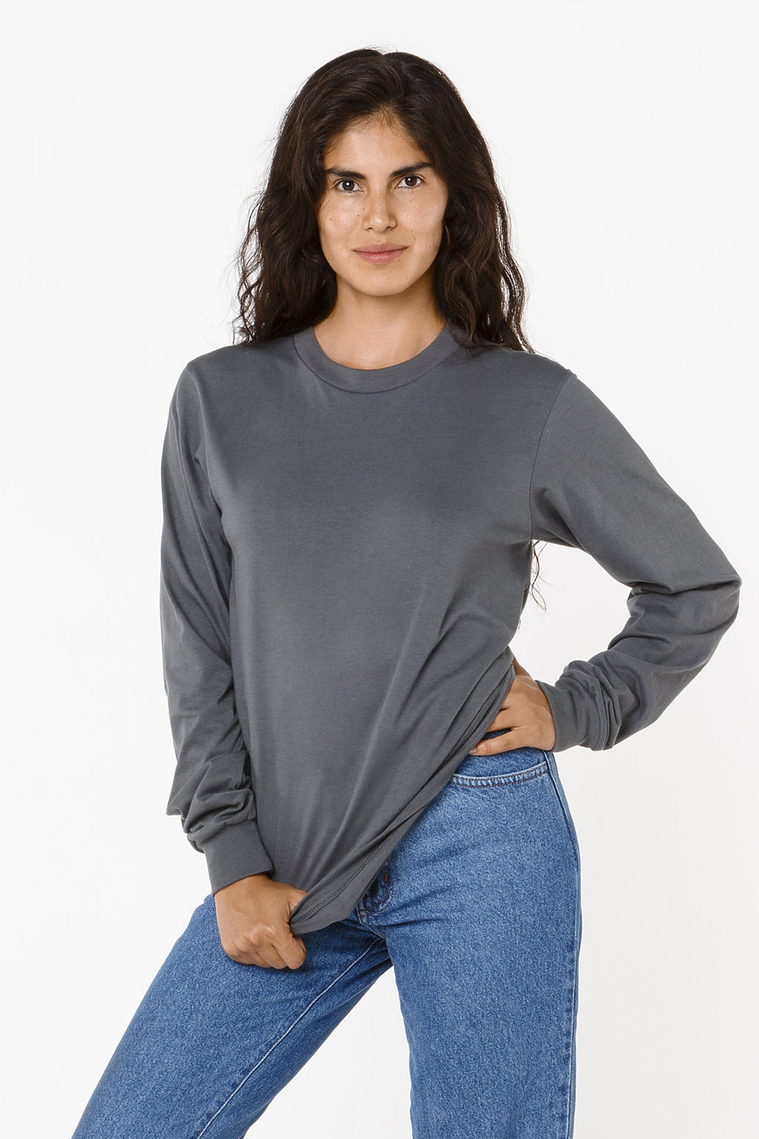 Long Sleeve Jersey Crew Neck T-Shirt