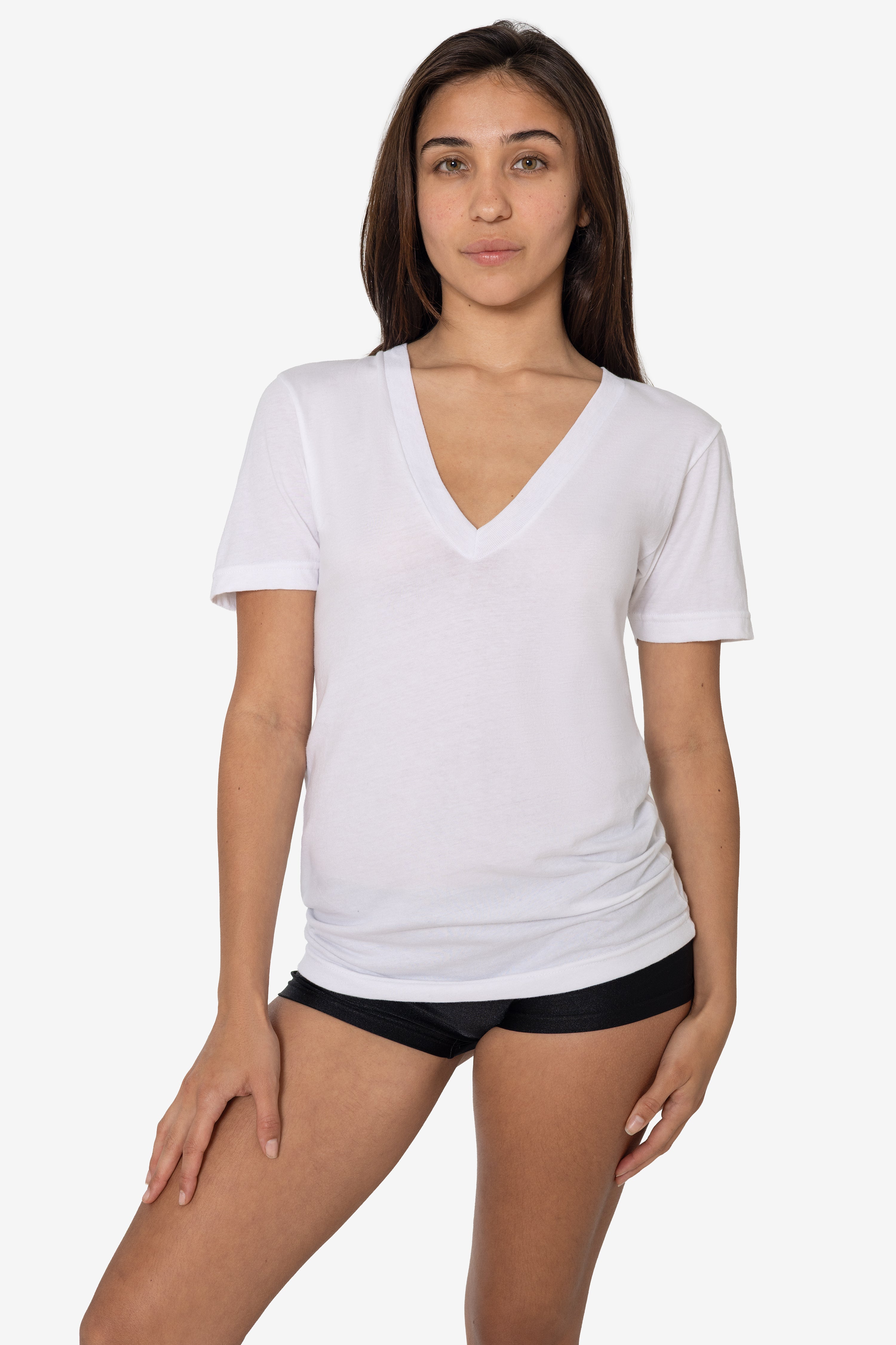40/1 Deep V-Neck Jersey T-Shirt