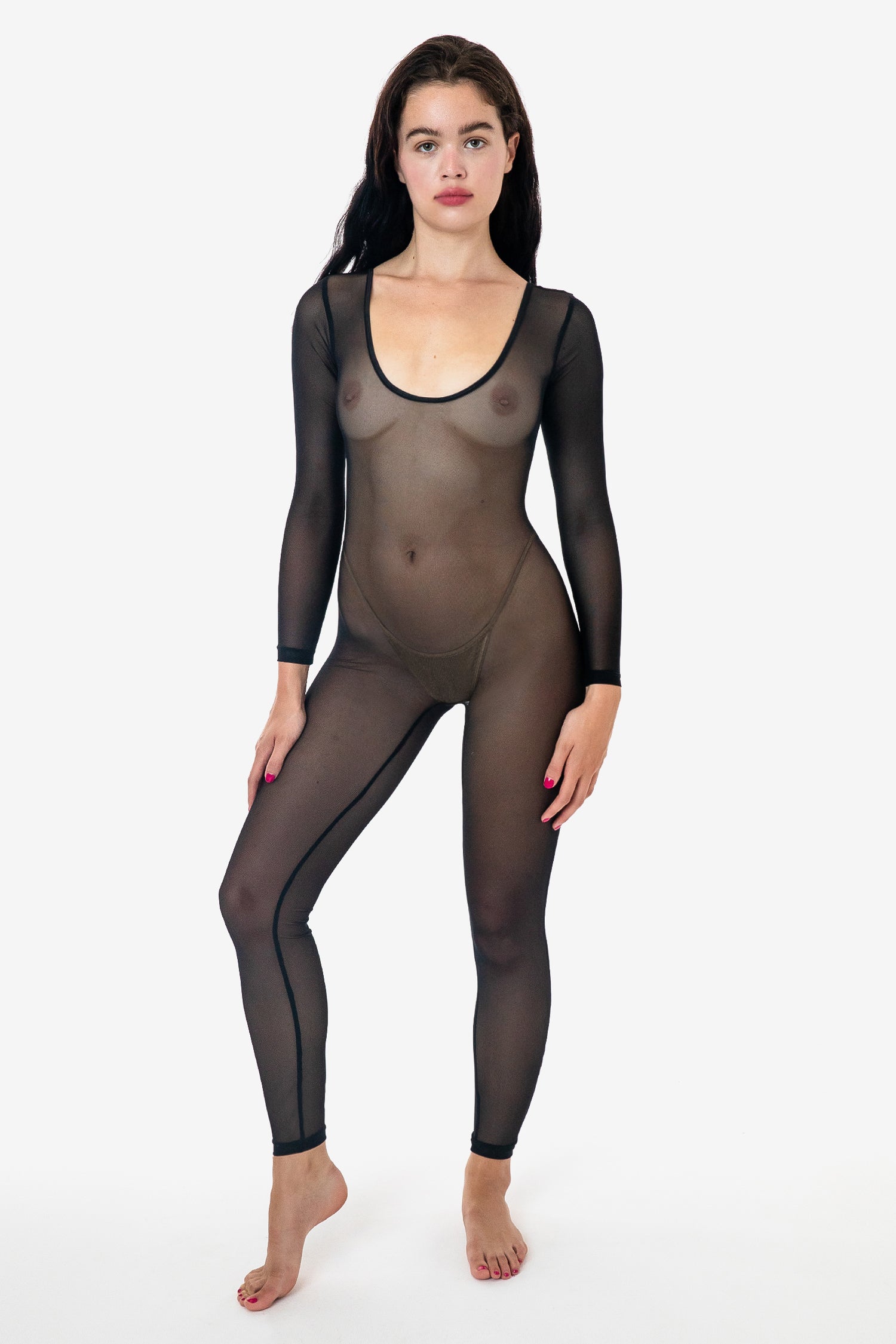 Micro Mesh Long Sleeve Unitard for Active Wear