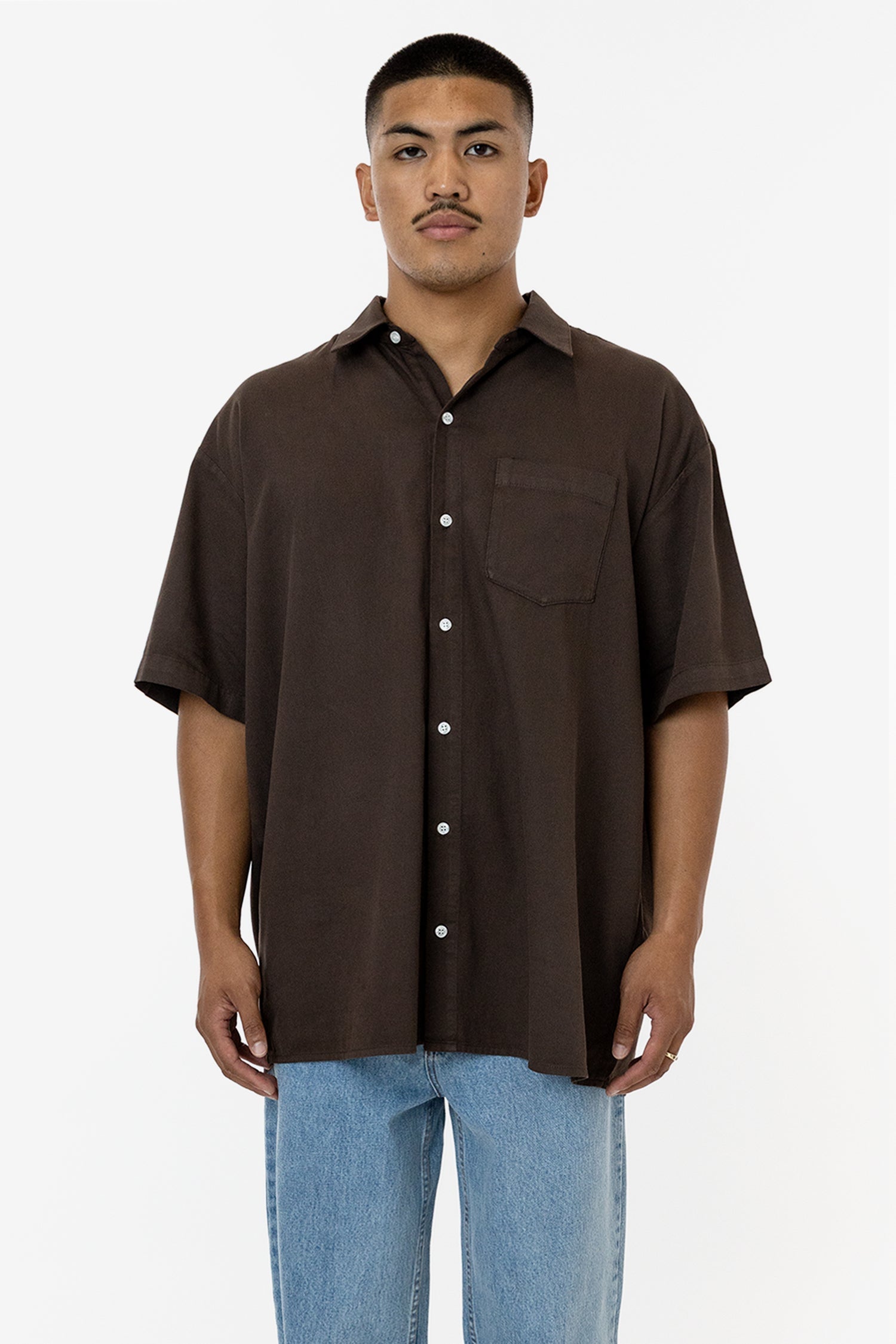 Men's Cotton Twill Button-Up Casual Shirt